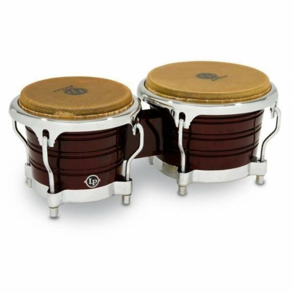 LP Generation II Wood Bongos Dark Wood Chrome Hardware